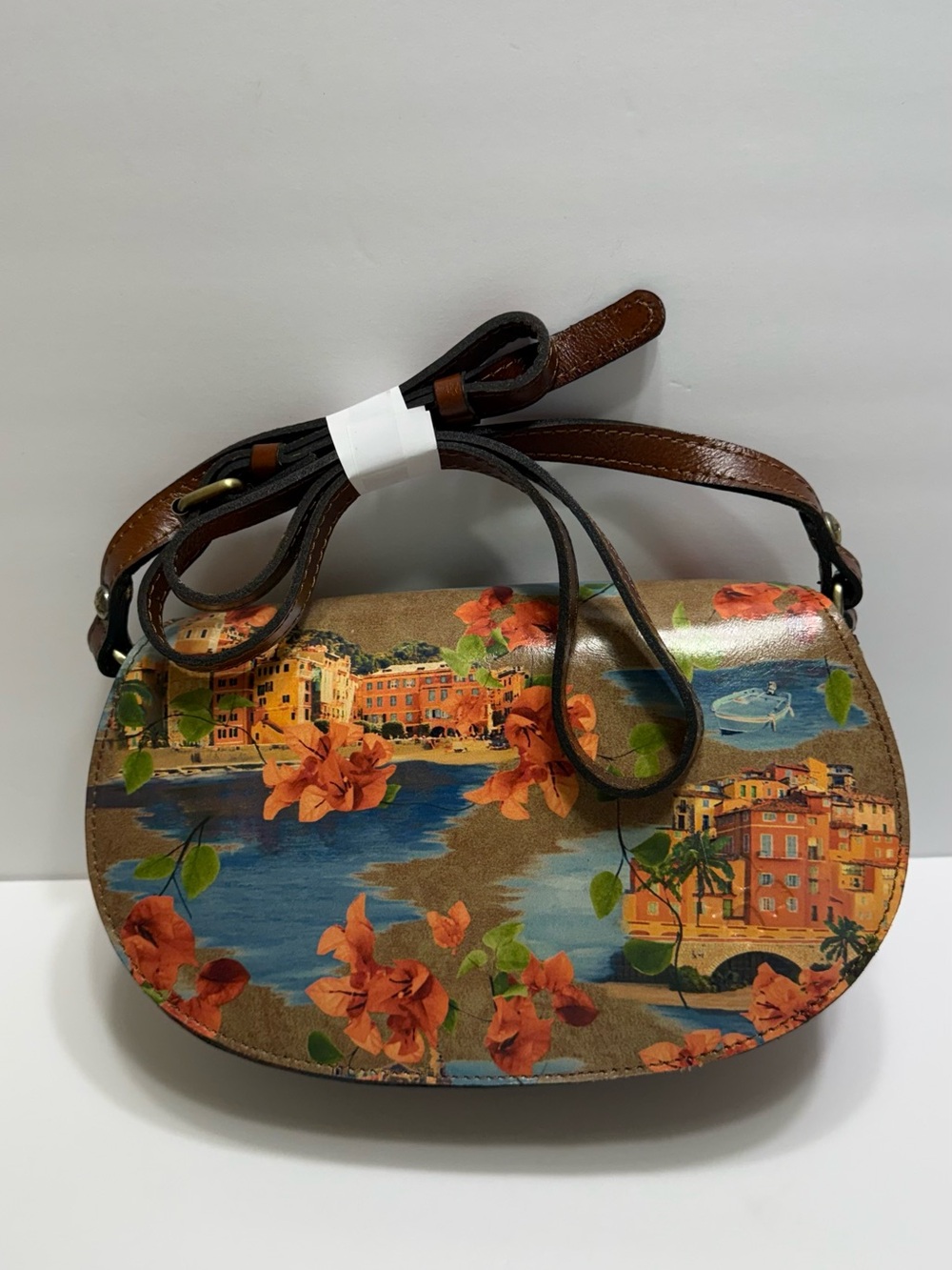 Patricia Nash Valledoria crossbody bag in the Bougainvilleas Along the Coast